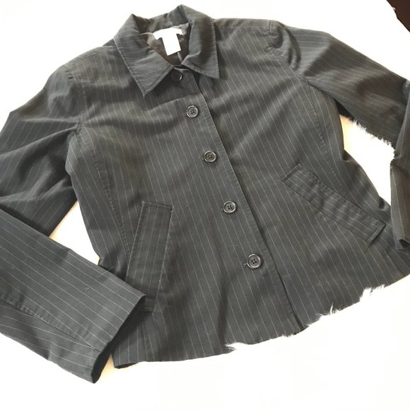 3x$25 Isaac Mizrahi pinstriped button down collar jacket - Picture 1 of 6